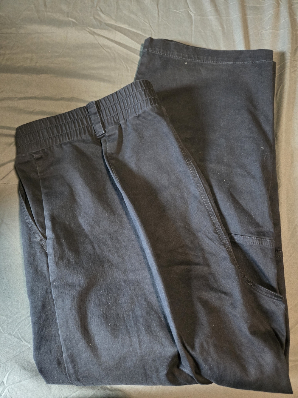 Goodthreads Black Cropped Elastic-Waist Ankle Pants